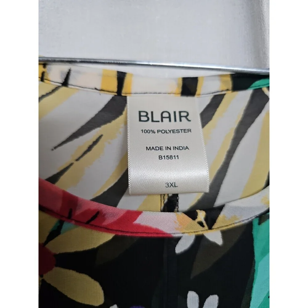 Blair Womans Plus Size 3XL Sheer Top Tropical Floral Swim Cover Up